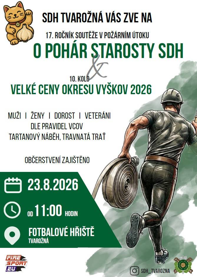 Neděle 23. srpna v 11:00 hodin na fotbalovém hřišti ve Tvarožné.