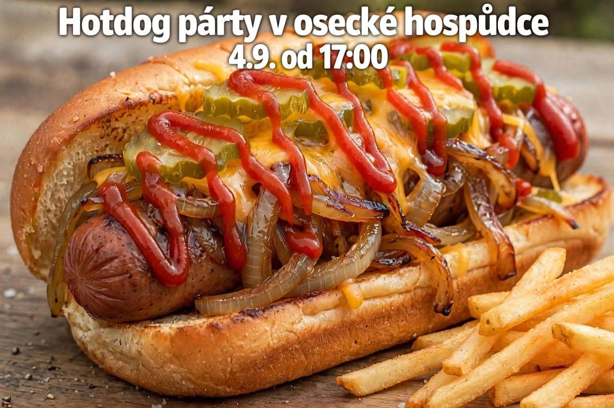 Dne 4. září 2026 se v osecké hospůdce uskuteční hotdog party. Akce začne v 17:00 a je určena pro všechny, kteří mají rádi dobré jídlo a příjemnou atmosféru. Přijďte si užít večer plný chutných hotdogů a setkání s přáteli. Těšíme se na vaši účast!