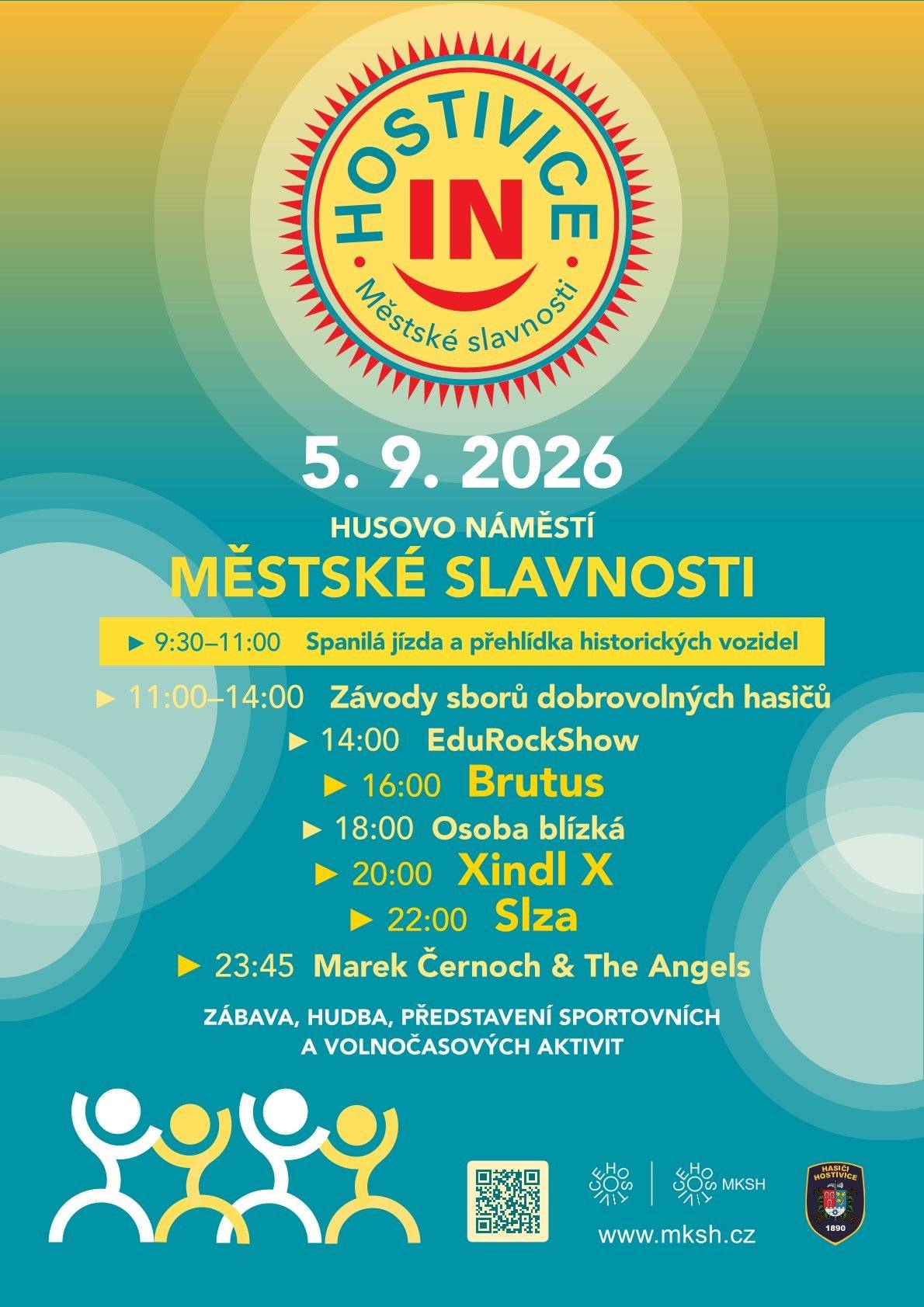 📅 5. 9. 2026 📍 Husovo náměstí, Hostivice Kompletní program najdete v přiloženém letáčku. 👇