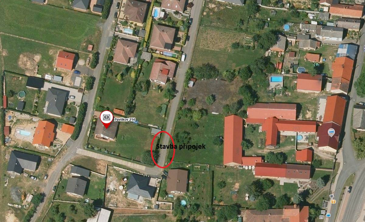 Oznámení o stavbě přípojek v Pavlíkově dne 24. a 25. 8. 2026 v lokalitě "husina" u č.p. 214 bude omezen provoz na komunikaci z důvodu budování kanalizační a vodovodní přípojky.