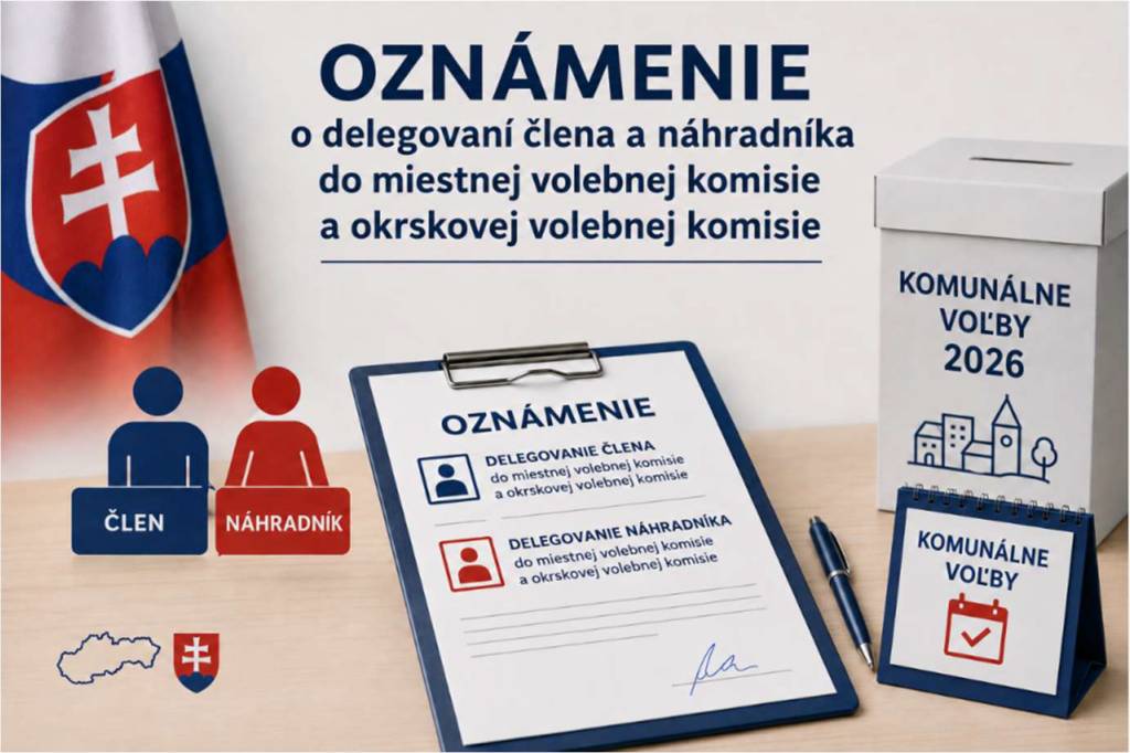 Termíny na doručenie oznámení o delegovaní členov a náhradníkov do mestskej volebnej komisie a do okrskových volebných komisií. V zmysle §169 ods. 1 a §170 ods. 1 zákona č. 180/2014...