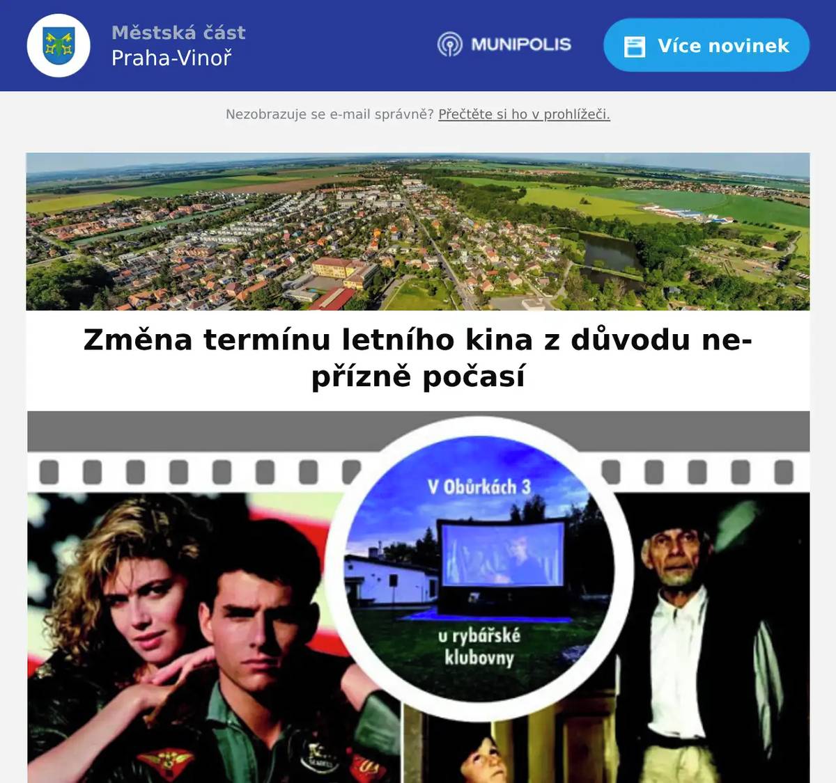 Z důvodu nepřízně počasí v původním ohlášením termínu promítání, se tento posouvá na 29.8.2026! Děkujeme za pochopení