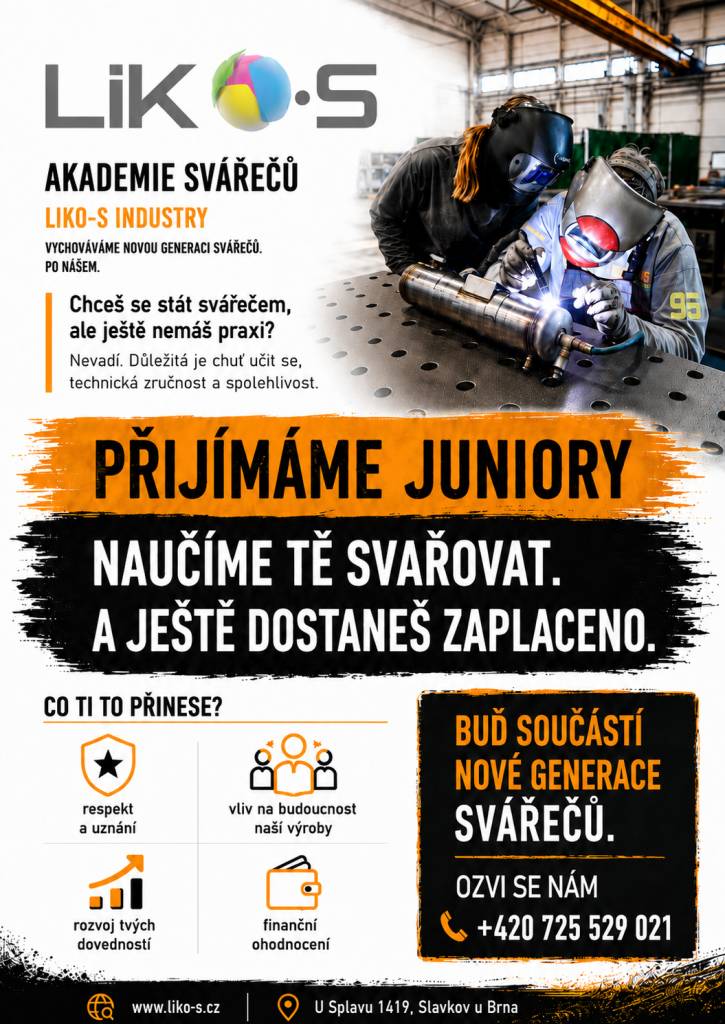 LIKO-S, a.s. Slavkov u Brna přijme mladé svářeče, případně zaučí