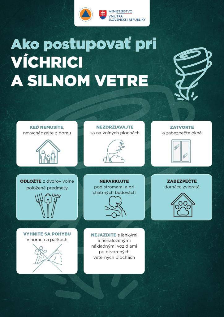 V prípade víchrice a silného vetra je dôležité dodržiavať bezpečnostné opatrenia.