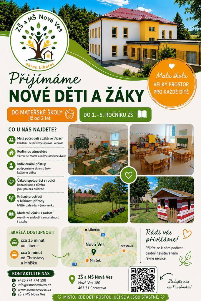 přijímáme nové děti a žáky, rádi dás přivítáme