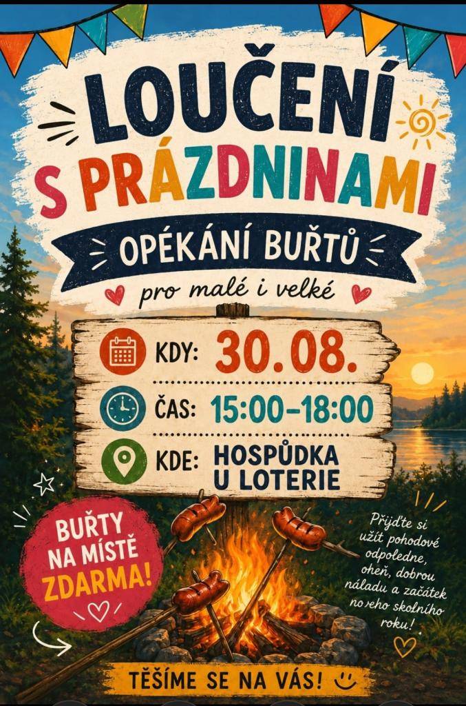tradiční loučení s prázdninami na terase restaurace U Loterie