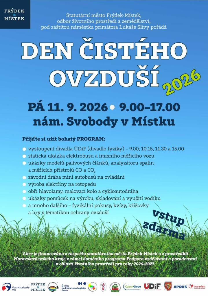 11.9.2026 od 9,00 - 17,00 hod. na nám. Svobody v Místku