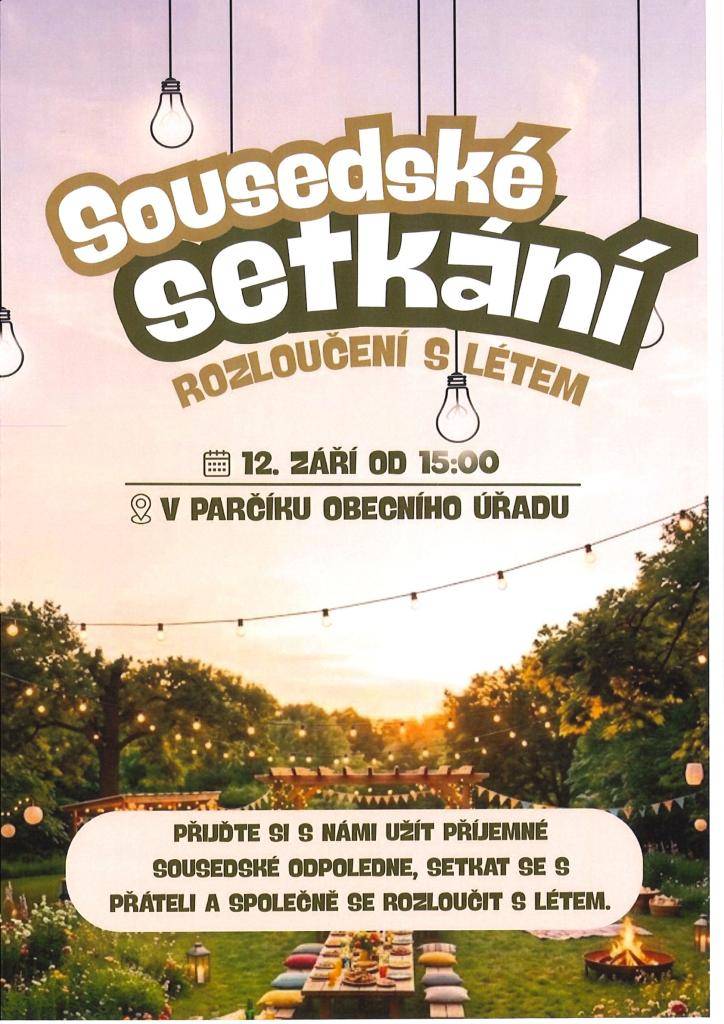 Kulturní akce Strachotín - Sousedské setkání-rozloučení s létem 12.9.2026