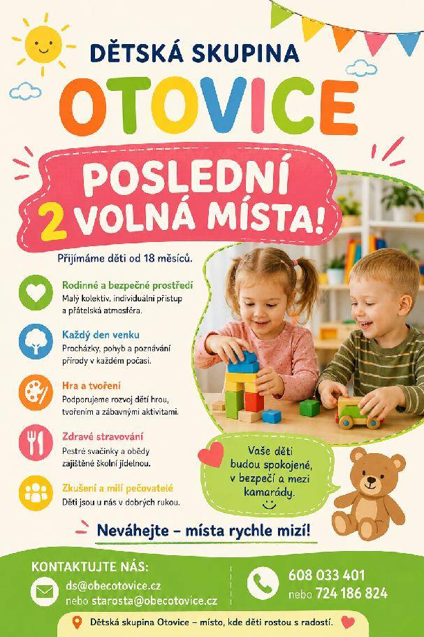 Poslední 2 volná místa