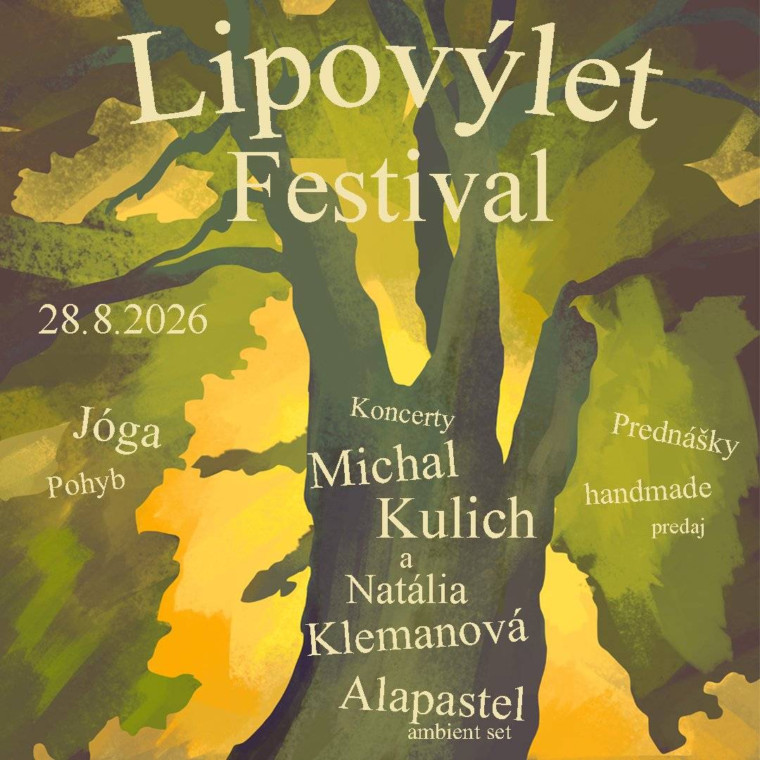 Občianske združenie Kolowrátok Vás pozýva na Lipovýlet festival v Kolkárni v piatok 28.8.2026 od 12.00 hod. Program v priloženom súbore.