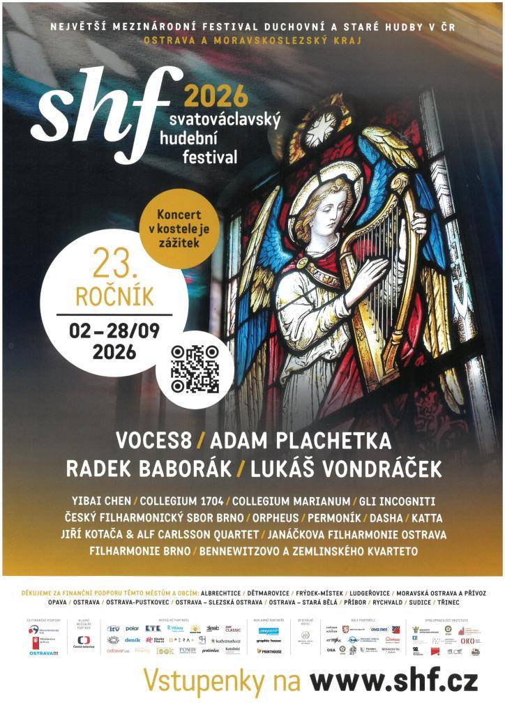 Svatováclavský hudební festival – největší festival tzv. staré a duchovní hudby v ČR – vchází do svého 23. ročníku, který se uskuteční od 2. do 28. září 2026 v kostelích, koncertních sálech a výjimečných historických i technických památkách Moravskoslezského kraje.