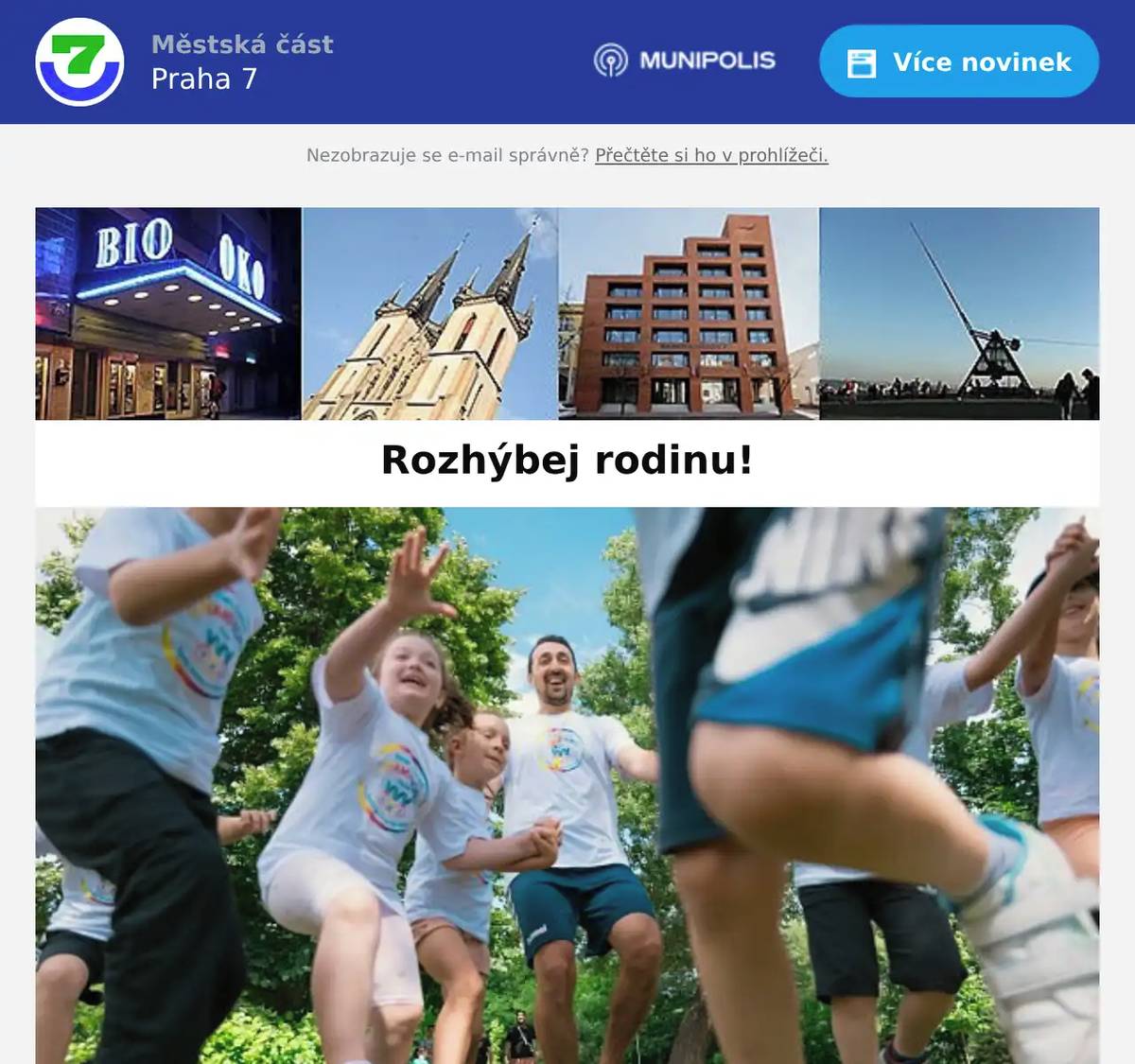 Ve středu 26. srpna 2026 od 14. do 19. hodiny vás společně s Českou asociací Sport pro všechny zveme na hřiště Visionary (Plynární 10). Čeká vás pohodové odpoledne plné pohybu, her a společných zážitků pro všechny generace. Přijďte si s dětmi, rodiči, prarodiči nebo přáteli užít aktivní čas venku a objevte, že pohyb může bavit opravdu každého. Na jednotlivých stanovištích si budete moci vyzkoušet pestrou nabídku aktivit – od cirkusových disciplín, jako je žonglování nebo cvičení s obručemi, přes trikové skákání přes švihadlo (rope skipping) až po zábavné netradiční sporty, například blazepod, You.Fo, spikeball nebo oblíbeného Sportimáčka. Chybět nebudou ani klidnější hry, které si společně užijí děti i senioři. Událost je zdarma.
