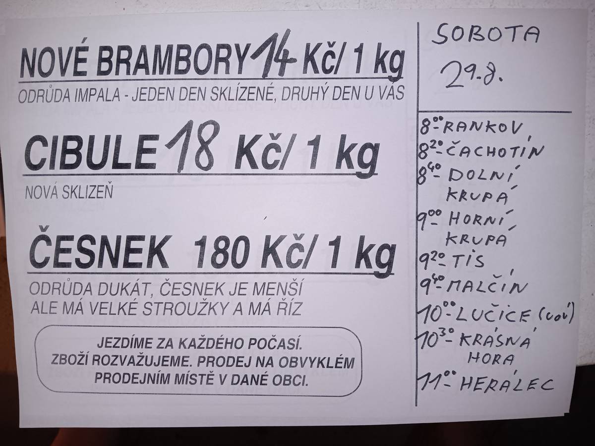 V sobotu 29.8.2026 v 9:00 na návsi