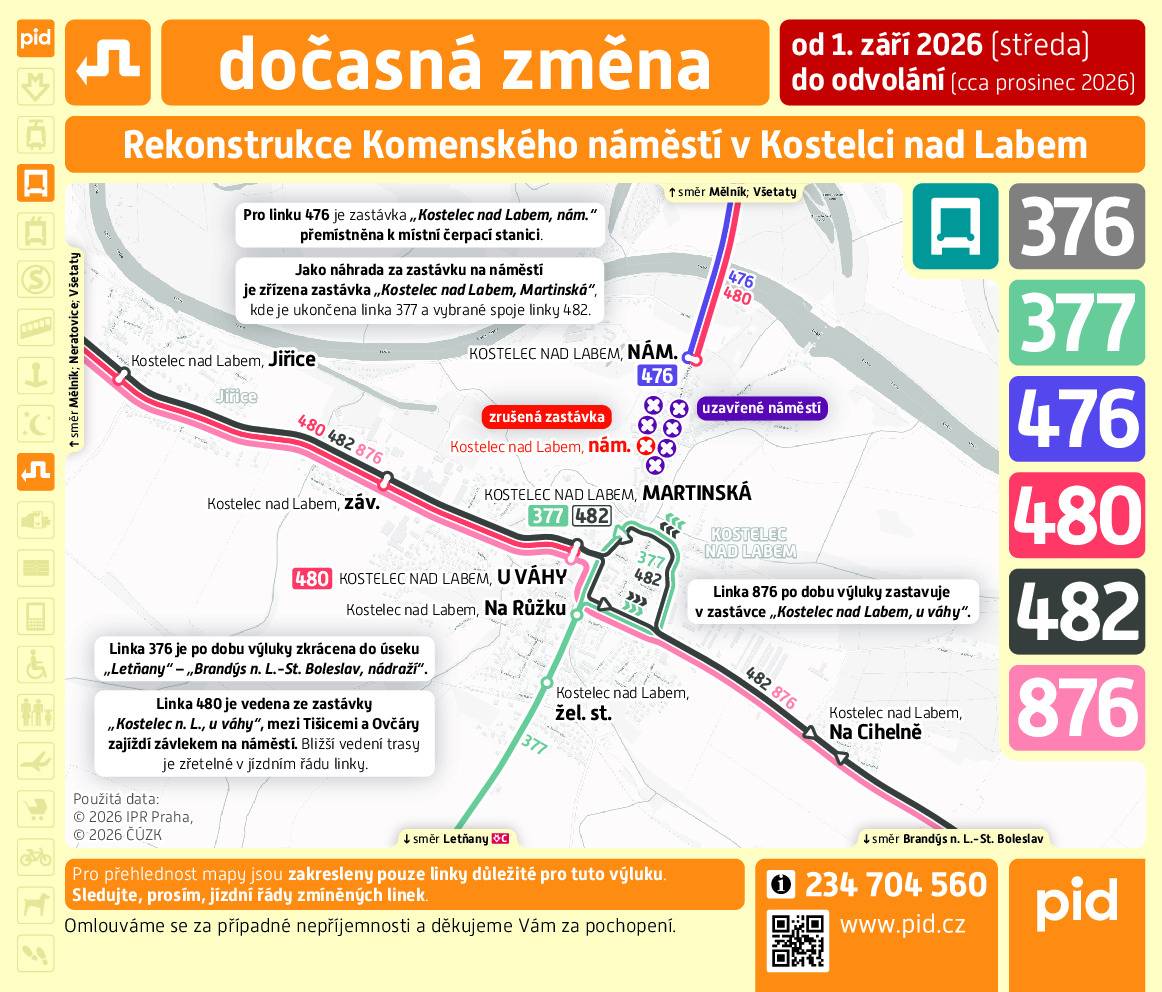 Výluka bus Kostelec n/L