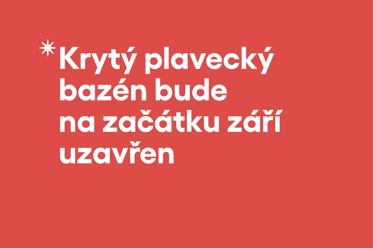 Krytý plavecký bazén v Benešově bude od 1. do 6. září 2026 uzavřen. Důvodem je pravidelná nutná sanitace bazénu a jeho zázemí.