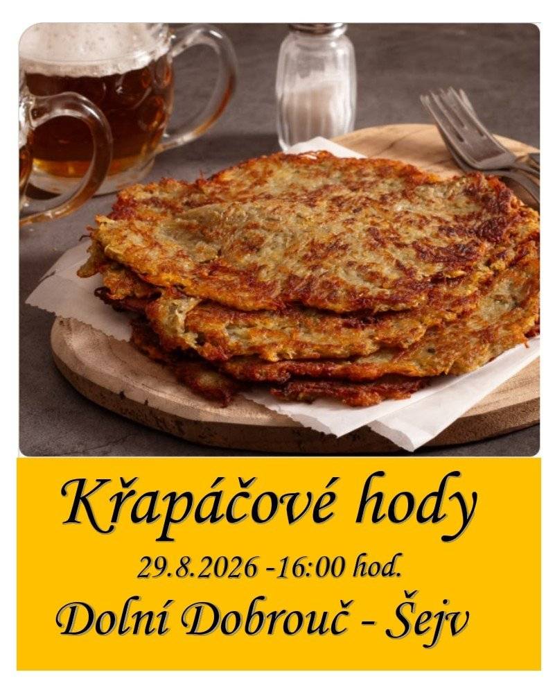 SHŠ Lucrezia Vás srdečně zve na tradiční Křapáčové hody. V sobotu 29.8.2026 od 16 hod. v areálu na Šejvě.