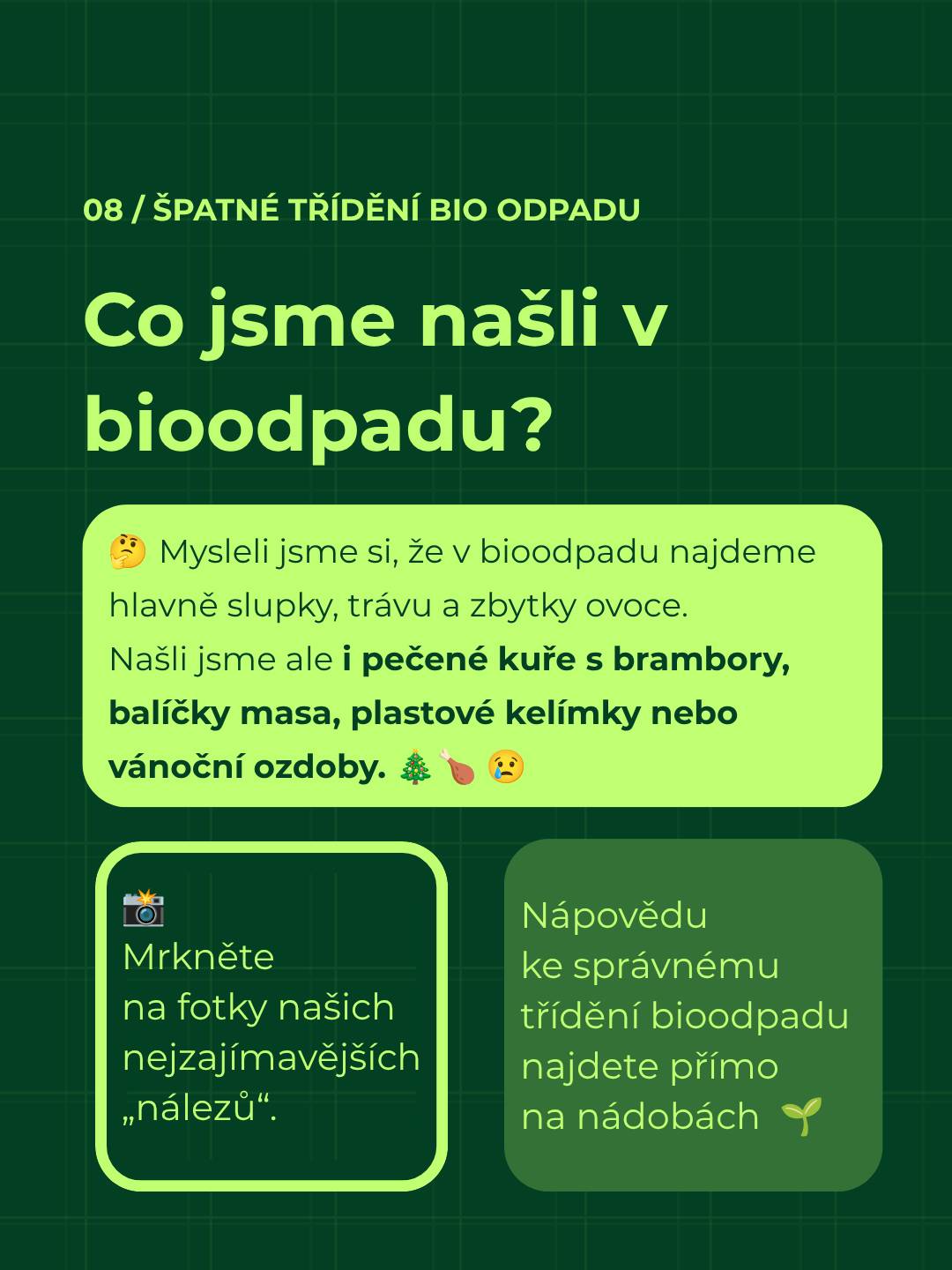 Informace o třídění odpadů, bioodpadu i zajímavosti z projektu Louny třídí pravidelně zveřejňujeme na sociálních sítích. Pokud vám snad některá informace, rada nebo tip k třídění na Facebooku či Instagramu unikly, najdete je také na webových stránkách města www.lounytridi.cz.  Neváhejte také sledovat zde v aplikaci MUNIPOLIS dlaždici BIOODPAD a náš městský kanál na YouTube. Děkujeme vám, že správně třídíte. ♻️