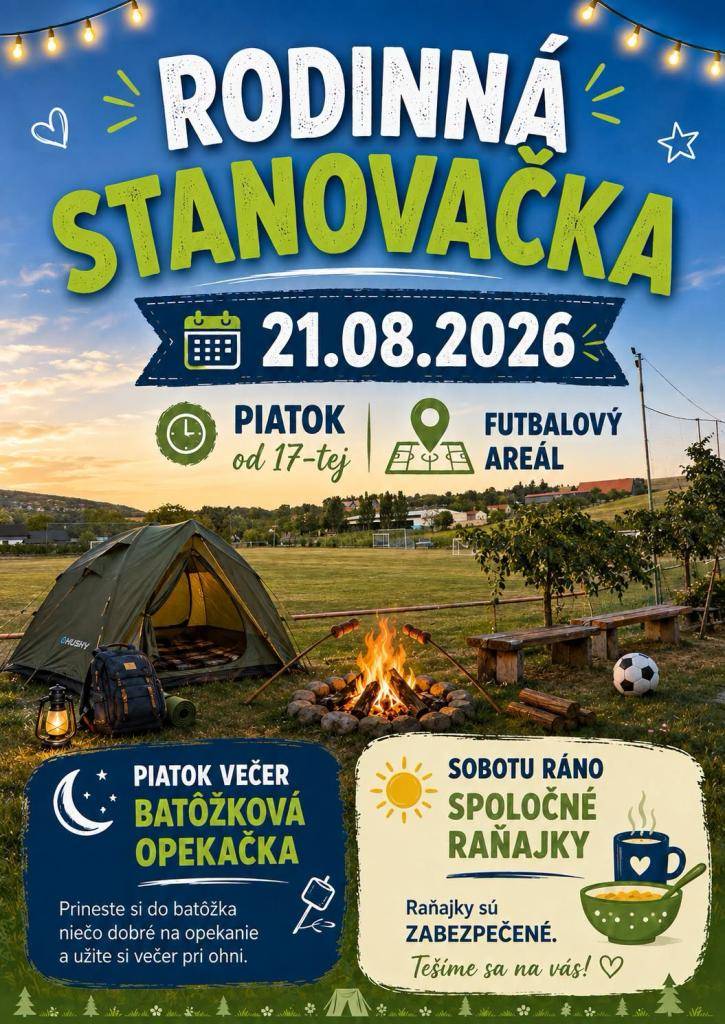 POZOR - Rodinná stanovačka - zmena termínu konania  FIGYELEM - Családi sátorozás - időpont változás