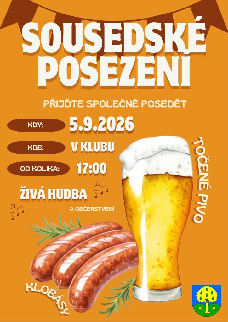V sobotu 5.9.2026 od 17:00 hod  V KLUBU s živou hudbou