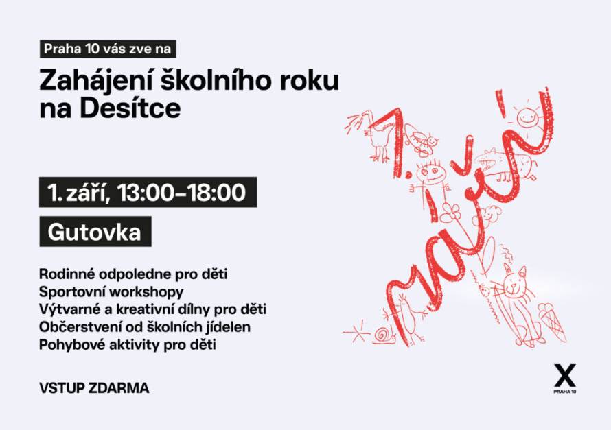 Městská část Praha 10 připravila na první školní den rodinné odpoledne, které dětem i rodičům zpříjemní návrat do škol a školek. Akce Zahájení školního roku na Desítce se uskuteční v úterý 1. září od 13:00 do 18:00 ve sportovním areálu Gutovka. Pro děti bude připraven pestrý program se sportovními, pohybovými i kreativními aktivitami.  První školní den nemusí být jen ve znamení návratu do lavic. Praha 10 proto připravila odpolední program určený všem desítkovým dětem a jejich rodinám. Všem návštěvníkům nabídne příležitost společně zahájit nový školní rok v neformální a přátelské atmosféře. „Začátek školního roku je pro děti důležitým okamžikem, ať už jdou do školy úplně poprvé, nebo se po prázdninách vracejí ke spolužákům. Chceme proto první zářijový den spojit nejen se školními povinnostmi, ale také s příjemným společným zážitkem. Na Gutovce bude připraven program pro děti různého věku a věřím, že si zde každý najde něco, co ho bude bavit,“ říká radní MČ Praha 10 pro školství Ondřej Počarovský. Od 13:00 do 18:00 nabídne Gutovka sportovní workshopy, pohybové aktivity a výtvarné a kreativní dílny. Součástí rodinného odpoledne bude také občerstvení připravené školními jídelnami. Akce tak představí školní prostředí i z trochu jiné stránky a propojí děti, rodiče a školy na jednom místě. Zahájení školního roku na Desítce navazuje na akce, kterými městská část vytváří příležitosti pro společná setkávání dětí a rodin. Právě začátek září je přirozenou příležitostí k tomu, aby se po letních prázdninách znovu potkali nejen spolužáci, ale i rodiče a další obyvatelé Prahy 10. „Praha 10 je městskou částí s velkým množstvím rodin s dětmi a chce pro ně vytvářet prostředí, ve kterém se dobře žije nejen během školního roku. První září bývá hlavně pro děti plné emocí a nových zážitků. Proto jsme se rozhodli první školní den zakončit společně, pohybem a zábavou. Věřím, že se z této akce může stát hezká tradice, která bude k začátku školního roku na Desítce patřit,“ říká starosta MČ Praha 10 Martin Valovič.