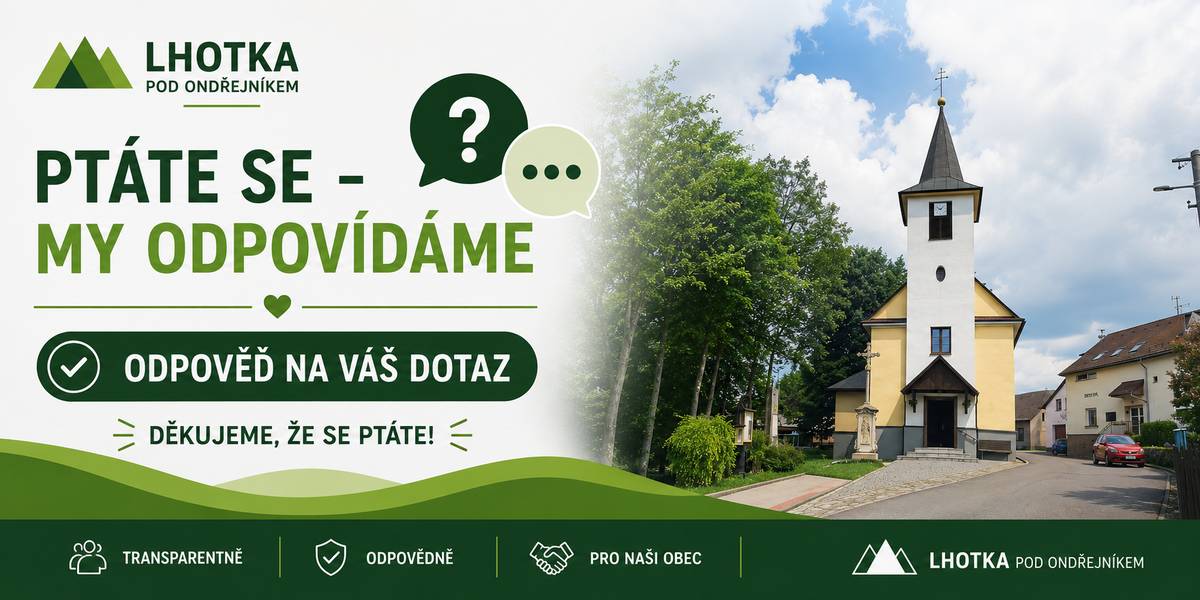 Proč nejsou kolem rybníčků nebo u zvoničky odpadkové koše? I na tento dotaz máme poměrně jednoduchou odpověď. Odpadkové koše v těchto místech nejsou záměrně. Domníváme se, že odpadkové koše mají své opodstatnění především tam, kde odpad běžně vzniká nebo kde se pohybuje větší množství lidí – například u obchodů, občerstvení, na zastávkách nebo při kulturních a společenských akcích. Rybníčky, zvonička, odpočinkové lavičky a podobná místa v přírodě vnímáme trochu jinak. Co si přineseme, to si také odneseme Pokud si k rybníčku přineseme láhev s pitím, svačinu nebo třeba krabici s pizzou, nepřipadá nám nijak složité vzít prázdný obal při odchodu zase s sebou. Je to vlastně stejné jako při výletu do lesa nebo do hor. Ani tam neočekáváme odpadkový koš u každé lavičky nebo za každým stromem. Co si do přírody přineseme, můžeme si z ní také odnést. Koš bohužel automaticky neznamená pořádek Zkušenosti například z autobusových zastávek ukazují, že samotná přítomnost koše ještě nezaručuje, že kolem něj bude čisto. Přestože jsou zde koše k dispozici, občas zůstávají plechovky, láhve nebo jiné odpadky na lavičce či na zemi. Každý další koš navíc znamená pravidelné vyvážení, třídění odpadu a úklid jeho okolí a samozřejmě další výdaje. V letních měsících se k tomu přidává zápach, vosy a další hmyz. A pokud je koš plný, odpad často začne přibývat také vedle něj. Právě u rybníčků nebo zvoničky bychom byli rádi, kdyby tato místa zůstala co nejpřirozenější a nejčistší. Hezké místo děláme společně Představme si třeba příjemný večer u rybníčku nebo zvoničky – posezení na lavičce, přinesu si něco dobrého k pití a malou svačinku. Když při odchodu vezmeme prázdnou láhev a obaly s sebou, stojí nás to jen pár vteřin. A další člověk, který přijde po nás, najde stejné hezké a čisté místo, jaké jsme našli my. 💚 Navíc tím pomůžeme i obecním pracovníkům. Čas, který nemusí věnovat sbírání odpadků a vyvážení dalších košů, mohou využít na údržbu zeleně, veřejných prostranství a další práci pro obec. Nechceme proto přírodu a klidová místa postupně zaplňovat dalšími koši. Raději bychom podpořili jednoduchý princip, který funguje kdekoliv: Co si přinesu, to si také odnesu. A po mém odchodu není poznat, že jsem tam vůbec byl. 😉 Děkujeme všem, kteří to tak už dnes dělají. I díky vám zůstávají naše společná místa příjemná pro ostatní.   Máte i vy otázku? Napište nám na starosta@obec-lhotka.eu, zavolejte na 603 538 575, využijte zprávu přes Mobilní rozhlas nebo se zastavte osobně na obecním úřadě. Budeme rádi za vaše dotazy, připomínky, nápady i pochvaly.