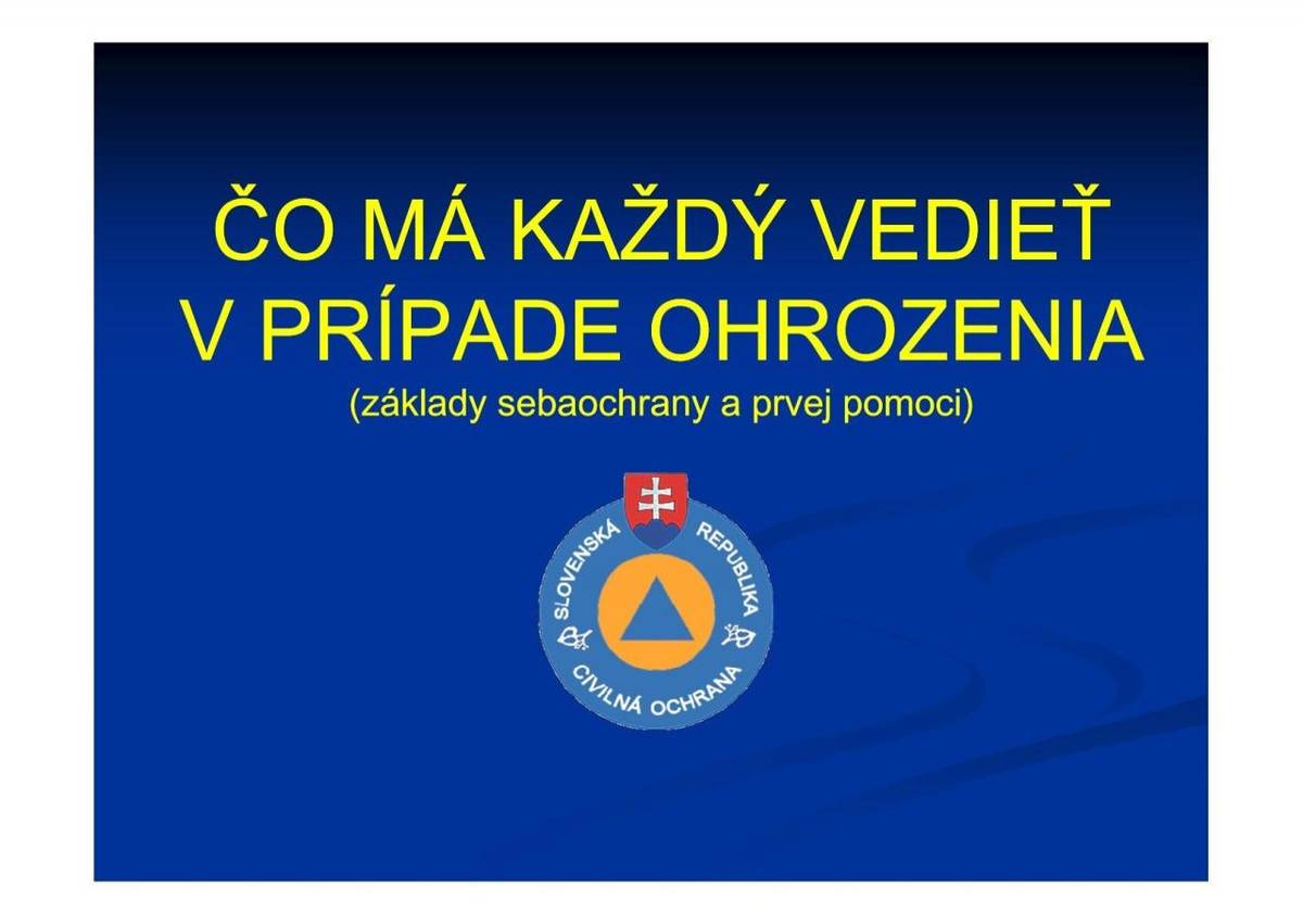 Príprava obyvateľstva na sebaochranu a vzájomnú pomoc - aktualizované 8/2026