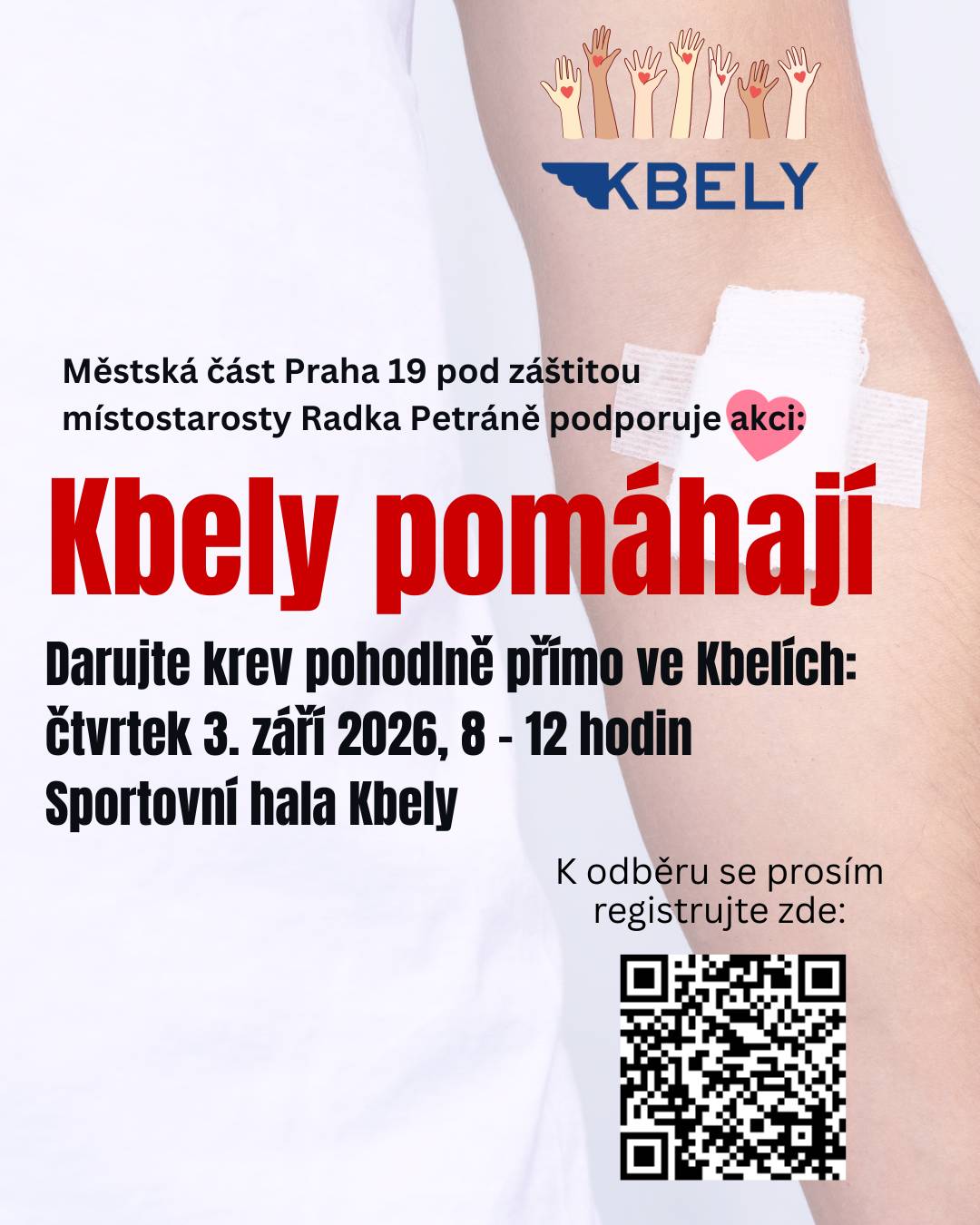 Malá kapka, která může zachránit život. Darujte krev, přímo ve Kbelích, ve čtvrtek 3. 9. ve Sportovní hale.  Registraci k odběru a potřebné informace najdete zde: https://www.sporthalakbely.cz/cs/kbely-daruji-krev  Děkujeme, že pomáháte s námi 💗