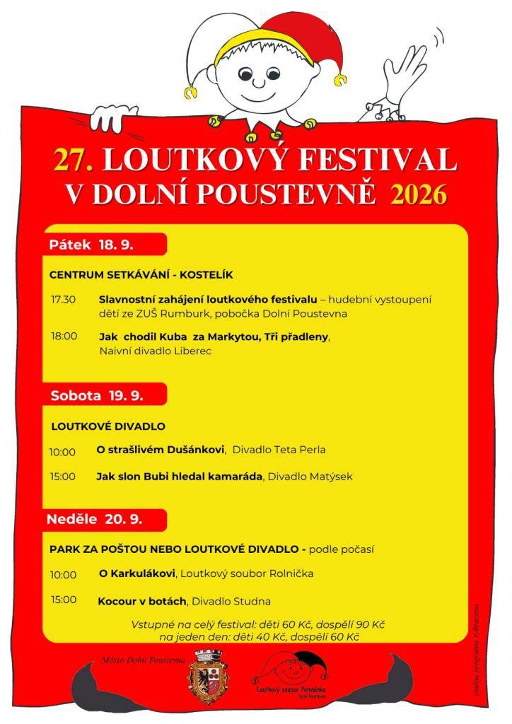 27. LOUTKOVÝ FESTIVAL V DOLNÍ POUSTEVNĚ 2026