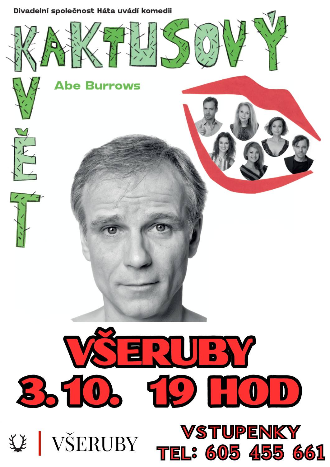Přijďte se do našeho KD pobavit na skvělou komedii Kaktusový květ v sobotu 3. října od 19:00!   🎟️ Vstupenky: Předprodej tradičně u Lídy na tel.: 605 455 661. Neotálejte, místa mizí!   🥂 Bar & Občerstvení: Náš divadelní bar otevíráme 30 minut před představením a zavíráme minimálně 2 hodiny po něm, abychom měli dost času pořádně zhodnotit zážitek.   Vezměte sousedy a přijďte si užít večer plný smíchu!