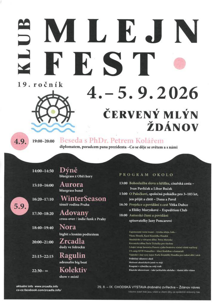4.9. a 5.9.2026 proběhne 19. ročník MLEJNVESTU - ČERVENÝ MLÝN, ŽDÁNOV