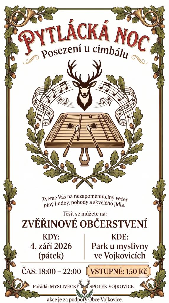 Posezení nejen u cimbálu. Myslivecký spolek Vojkovice