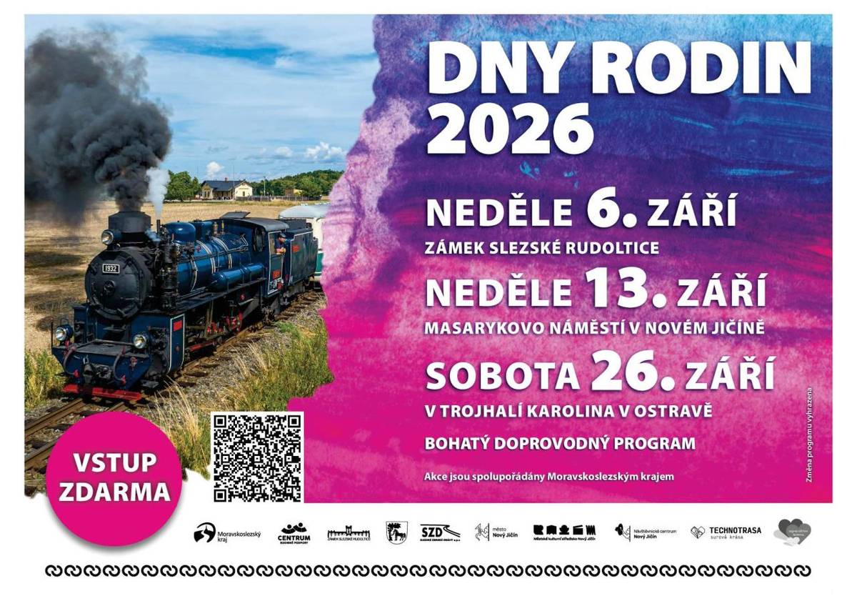 Den rodin s Moravskoslezským krajem  - neděle 6.9. ve Slezských Rudolticích  - neděle 13.9. v Novém Jičíně  - sobota 26.9. v Trojhalí Karolina v Ostravě