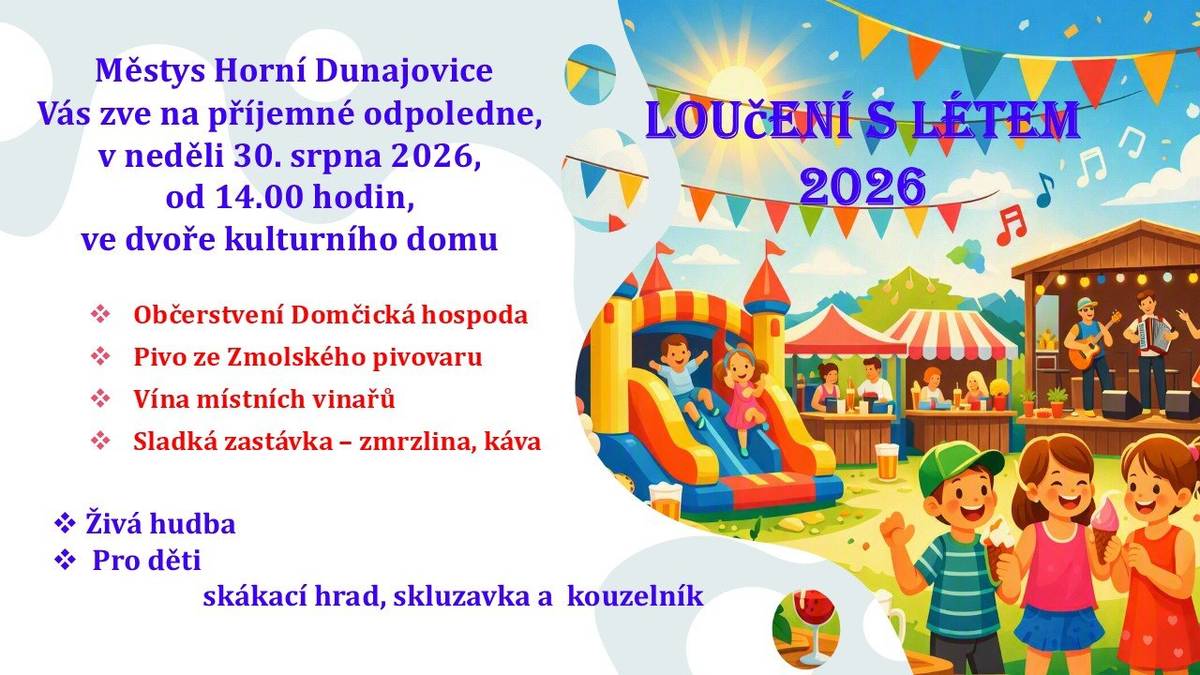 POZVÁNKA NA NEDĚLI 30.8. 2026 DO HORNÍCH DUNAJOVIC