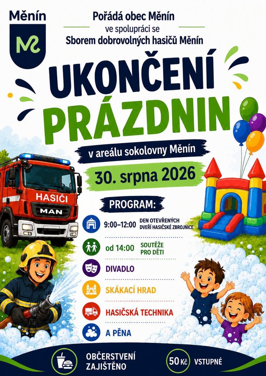 Počasí krásné, tak přijďte dnes do sokolovny. Od 14:00 bude areál otevřený. Skákací hrad, od 15:00 divadelní karneval s programem "Vyplouváme", tvoření a hasiči. Dobré jídlo na grilu a pití ve sport baru. Vstupné je 50 Kč.