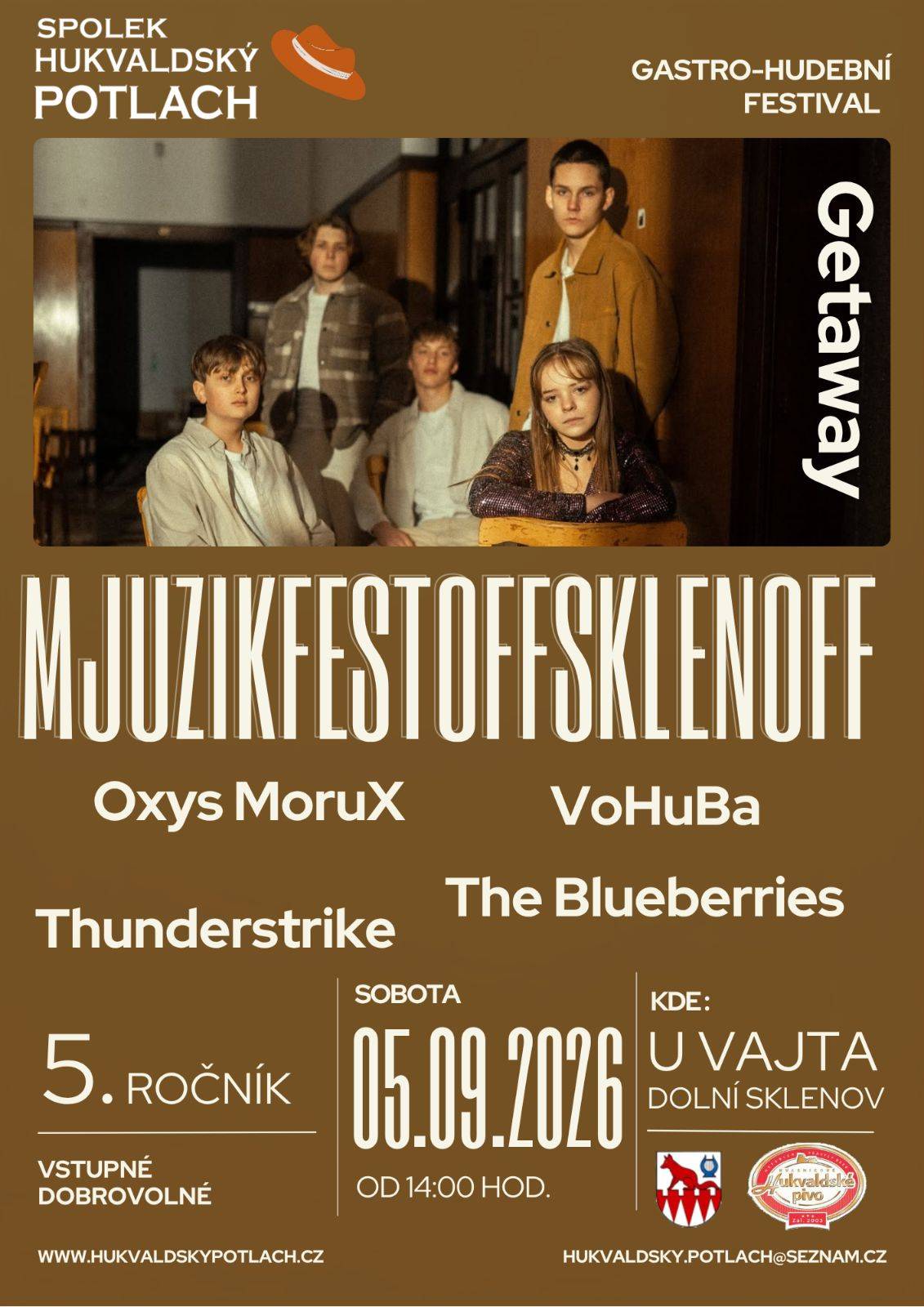 Gastro-hudební festival pořádá v sobotu 5. 9. 2026 od 14 hodin u Vajta Spolek Hukvaldský potlach.