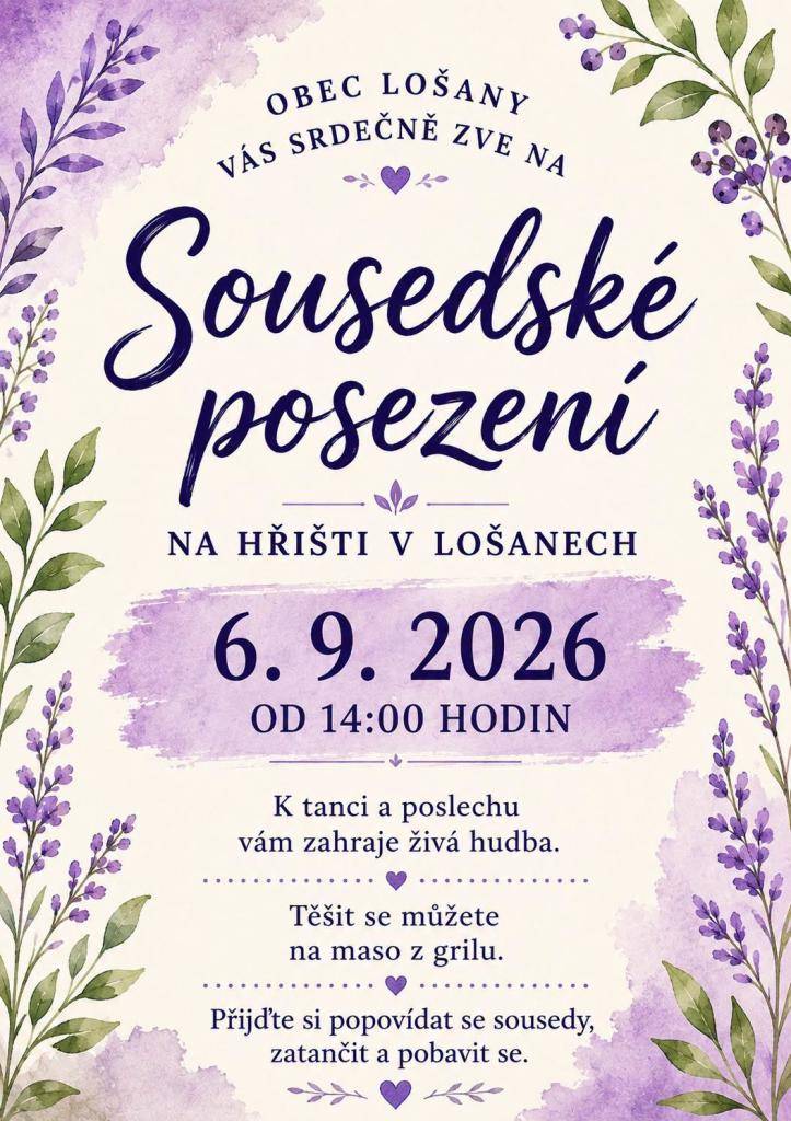 6.9.2026 od 14:00 hod. na hřišti v Lošanech