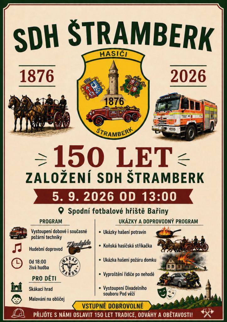 Přijďte s námi oslavit 150 let tradice, odvahy a obětavosti!