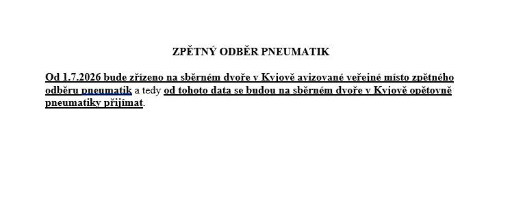 ZPĚTNÝ ODBĚR PNEUMATIK