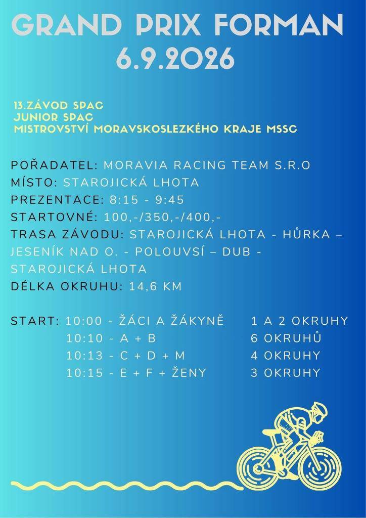 tradiční cyklistický závod Slezského poháru amaterských cyklistů  dětské závody pro ročníky 2015 a mladší