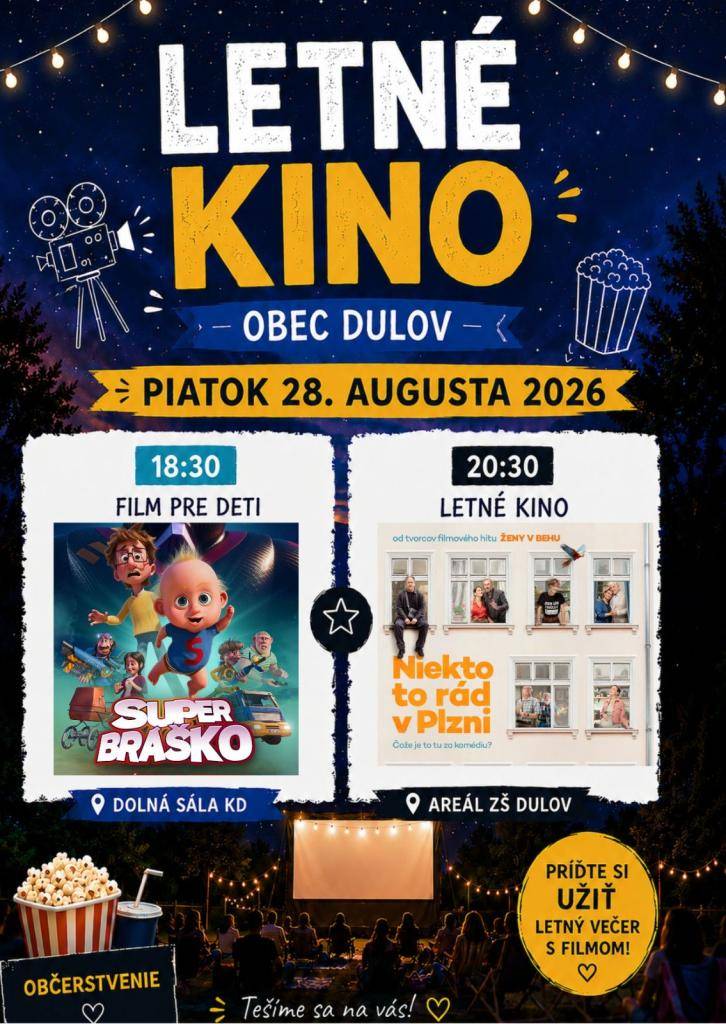 Letné kino v piatok 28.8.2026.