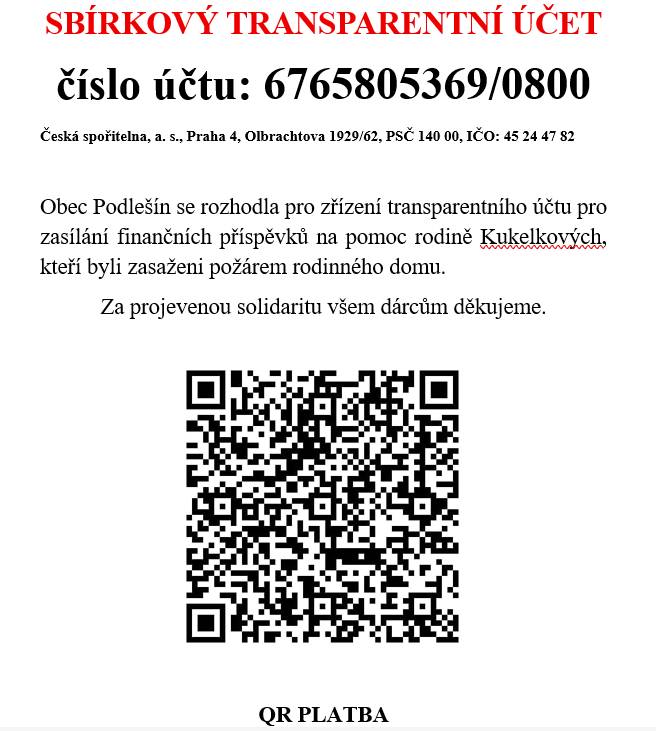 Sbírkový transparentní účet