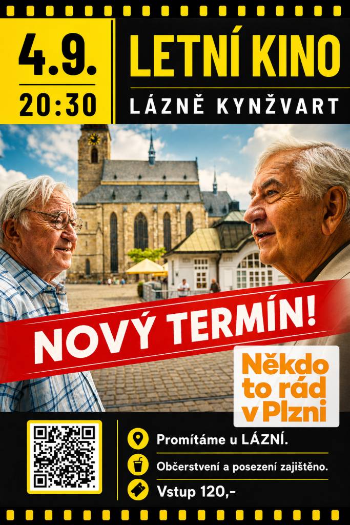 Z DŮVODU NEPŘÍZNIVÉ PŘEDPOVĚDI POČASÍ SE LETNÍ KINO PŘESOUVÁ NA PÁTEK 4. 9. 2026.