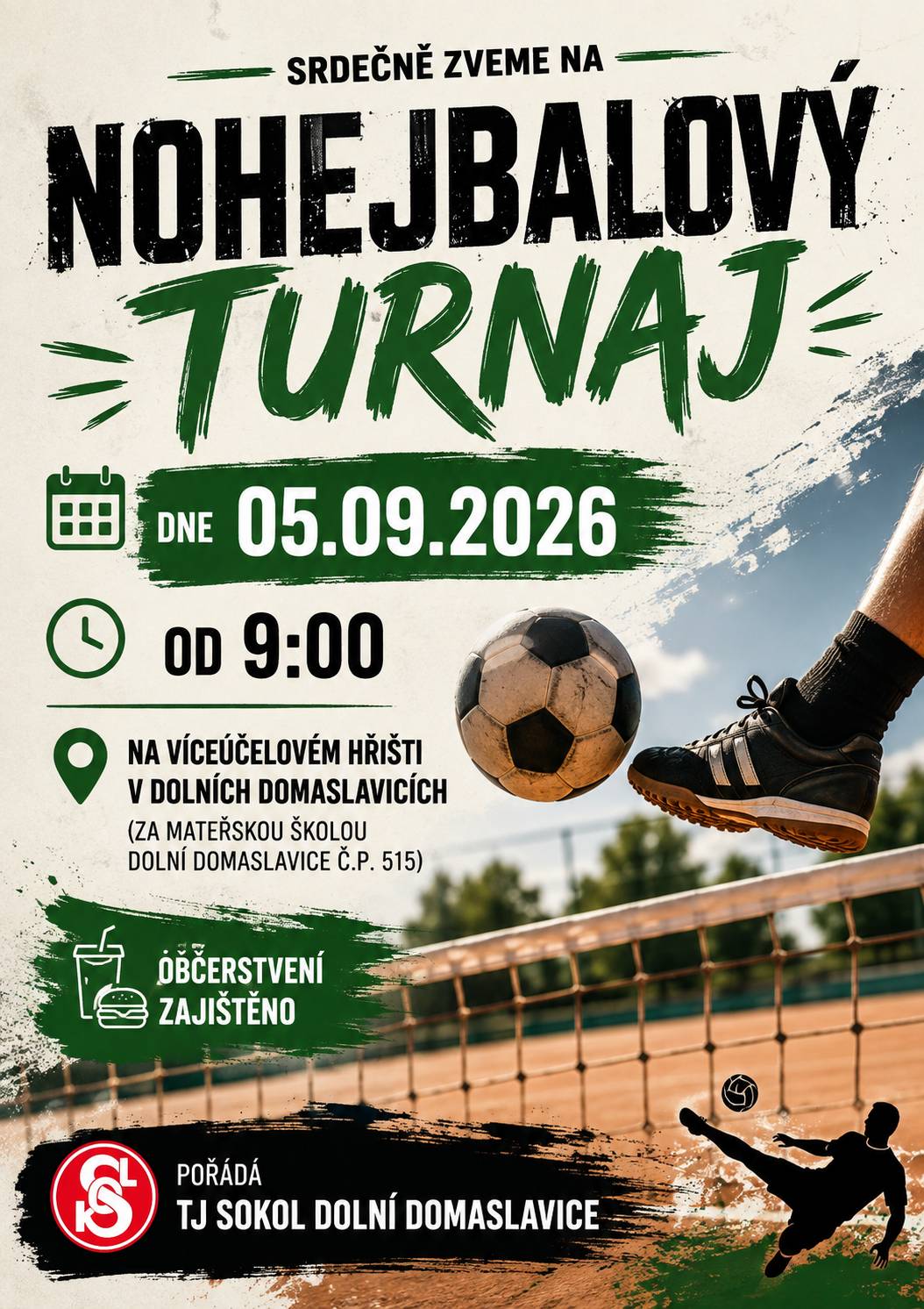 Akce se koná v sobotu 9. září 2026 od 9:00 hodin na víceúčelovém hřišti v Dolních Domaslavicích.