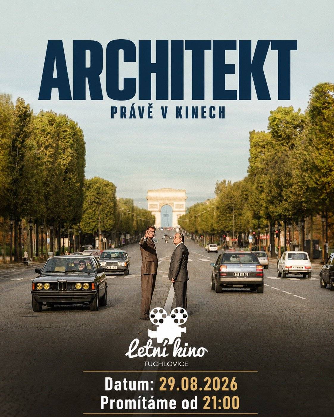 🎬 ARCHITEKT – VÝJIMEČNÝ PŘÍBĚH DNES 29. 8. V LETNÍM KINĚ TUCHLOVICE! 🏛️✨ Jestli hledáte program na dnešní sobotní večer, máme pro Vás příběh o muži, který překvapil celý svět – a možná nejvíc sám sebe. 🎬 🌳 Přijďte si užít sobotní večer do přírodního areálu Letního kina Tuchlovice. Dejte si vychlazené pivo, čerstvé hranolky nebo popcorn a nechte se vtáhnout do příběhu vzniku jedné z nejznámějších moderních staveb Paříže. 🇫🇷 Rok 1983. Je vyhlášena architektonická soutěž o novou dominantu Paříže, která se má stát symbolem moderní čtvrti La Défense. 📐 Do soutěže se přihlásí největší mezinárodní architektonické firmy. A pak přijde překvapení. 🏆 Vítězem se stává téměř neznámý učitel architektury z Kodaně Johan Otto von Spreckelsen. Do té doby postavil pouhé čtyři budovy. 🏠 Svůj vlastní domov. ⛪ Tři malé kaple. Jeho návrh Velkého oblouku – La Grande Arche je jednoduchý, geometricky čistý a inspirovaný představou brány k nebi. Jenže vyhrát soutěž je jedna věc. Postavit takovou stavbu ve světě plném politiků, úředníků, médií a neustálých kompromisů je věc úplně jiná. Více informací: 🎬Letní kino Tuchlovice - sobotní promítání - Architekt 📅 Sobota 29. 8. 2026 🍿 Areál otevírá v 18:30 🎬 Promítání začíná přibližně ve 21:00 🎟️ Vstupné: 150 Kč 🔞 Nevhodné pro mládež do 12 let 🍟 V Hospůdce Pod Hvězdami na vás čekají domácí čerstvě usmažené hranolky, voňavé klobásy, dokonale vychlazené pivo z pivovaru Máša, popcorn a další dobroty. 🌙 Přijďte si užít poslední srpnovou sobotu pod širým nebem a nechte se vtáhnout do příběhu muže, který se rozhodl postavit něco, co mělo přetrvat generace. Těšíme se na vás! 🎬🍿🌙