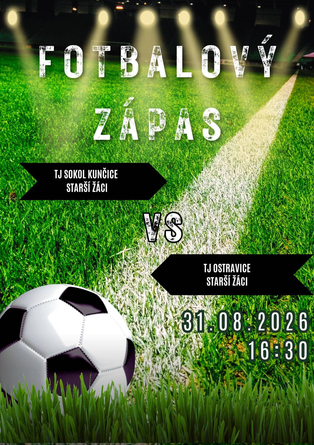 Fotbal je zpátky! Po letní pauze nám dnes začíná podzimní fotbalová sezóna a hned prvním zápasem na domácím hřišti! Naši starší žáci přivítají tým TJ Sokol Ostravice. 📅 dnes ⏰ od 16:30 hodin 📍 fotbalové hřiště TJ Sokol Kunčice pod Ondřejníkem Přijďte naše mladé fotbalisty podpořit a společně s nimi odstartovat novou sezónu! ⚽👏 Těšíme se na vás na hřišti! Zveřejnia: Kristýna Amálie Heczková