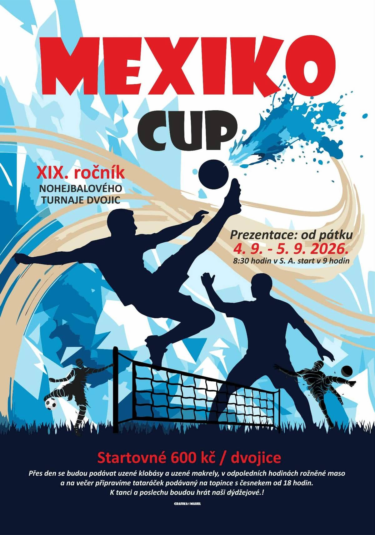 1) V sobotu 5. září od 9 hodin se ve Sportovním areálu Řečice uskuteční XIX. ročník nohejbalového turnaje dvojic. Prezence soutěžících probíhá od pátku 4. září do soboty 5. září do 8.30 hodin ve sportovním areálu. Startovné je 600 Kč na dvojici. Přes den se budou prodávat uzené klobásy a uzené makrely, v odpoledních hodinách rožněné maso a na večer tataráček podávaný na topince s česnekem. K tanci a poslechu budou hrát naši dýdžejové. Srdečně zvou pořadatelé. 2) Ve čtvrtek 17. září se v Radešínské Svratce uskuteční 17. národní výstava Den českého strakatého skotu. Začátek je v 9 hodin. Od 16 hodin zahraje kapela Pikardi. Více informací níže.