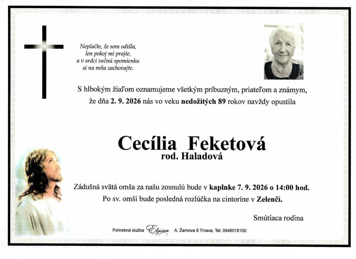 p.  Cecília Feketová, rod. Haladová