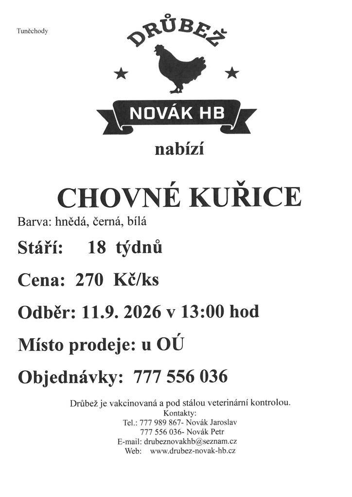 Stáří 18 týdnů, barva hnědá, bílá, černá, cena 270,- Kč za kus. Objednávky na 777 556 036.