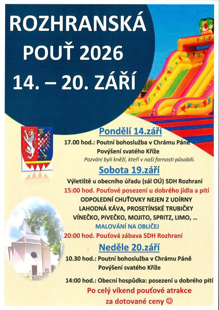 Zveme Vás na bohatý program rozhranské pouti.