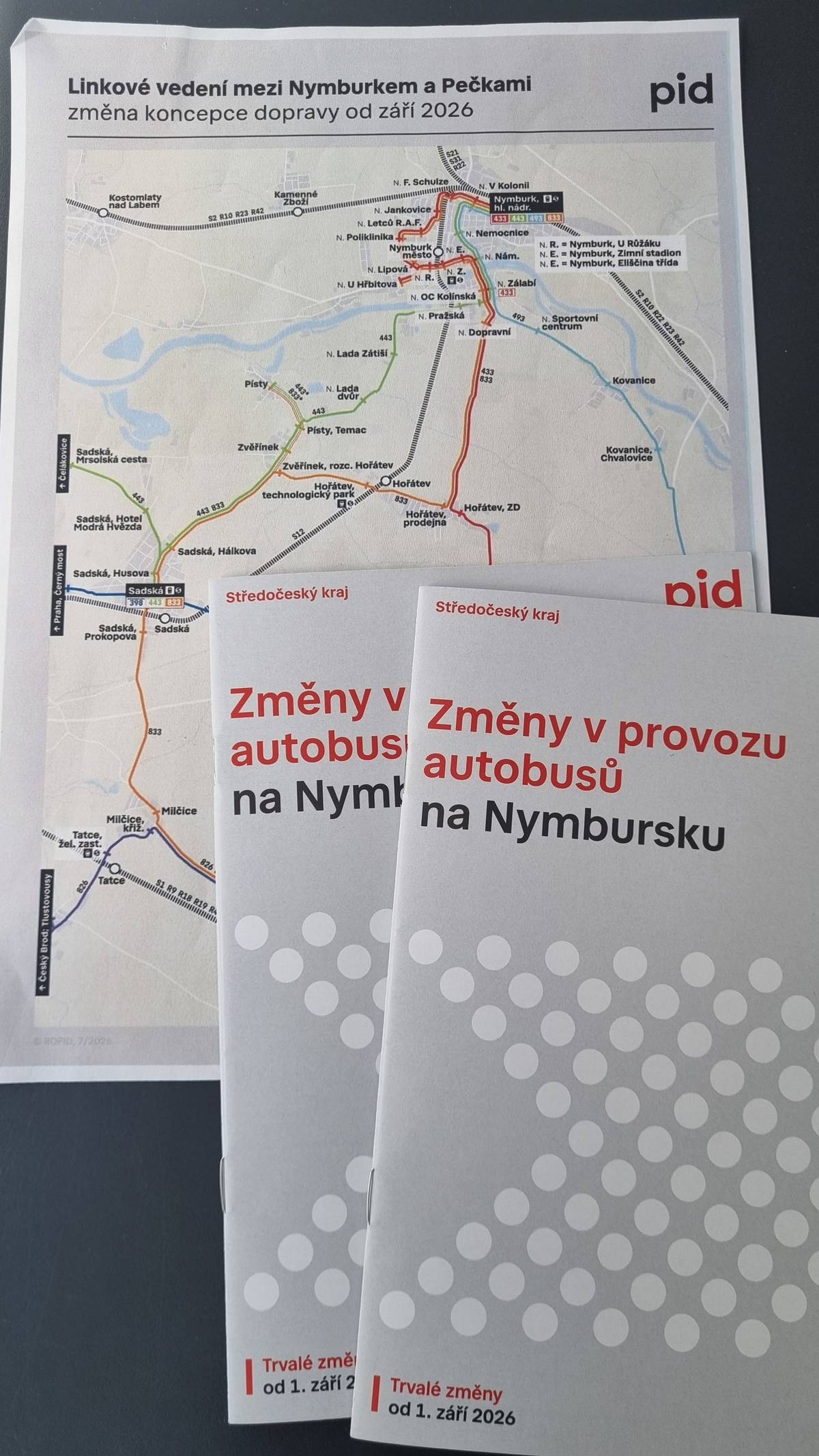 Brožury s novými jízdními řády a informacemi o změnách v systému dopravy od 1.9. jsou k dispozici pro zájemce v informačním středisku KIC, v knihovně i v podatelně na radnici.